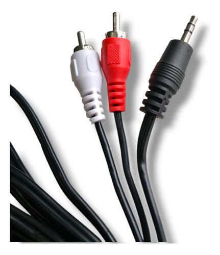 Cable Audio Plug 3.5 A 2 Rca Negro