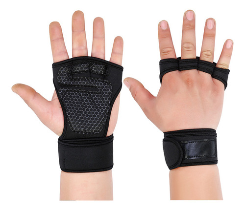 1 Par De Guantes Protectores De Muñeca Negros De 4 Dedos Ant