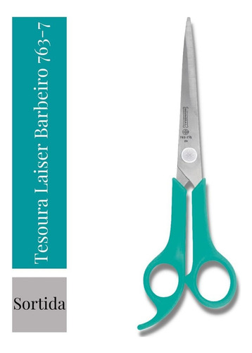 Tesoura Cabelo Laser C/ Descanso Barbeiro Flex 763-7 Sortida