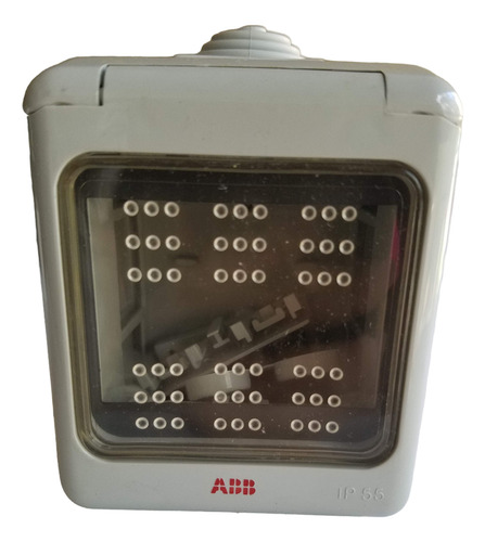 Caja De Comando Dos Modulos Tapa Transparente Gris