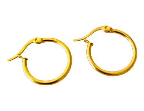 Aretes Moda Mujer Acero Inoxidable Candonga Gold 16 Mm