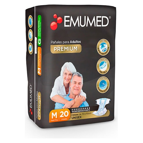 Emumed Pañal Des. Premium Adultos Talla M20 Unid