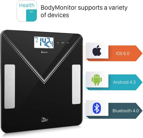 Imagen 3 de 4 de Bascula De Peso Corporal Bluetooth Hasta 400 Lb