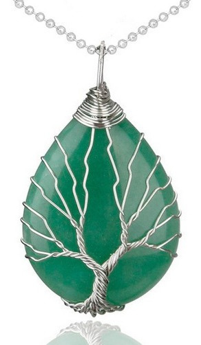 Collar Cuarzo Jade Arbol De La Vida + Estuche Dayoshop