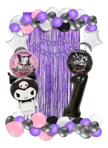 Decoración Cumpleaños Kuromi Sanrio Para Niñas + Número