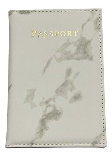 Porta Pasaporte En Cuero - Personalizado - Marmol Blanco