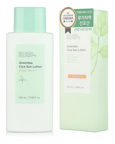 Loción Solar Redonda Greentea Cica, 3.4 Fl Oz, Spf50 Paronda