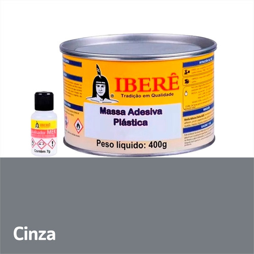 Massa Plástica Ibere Com Catalisador 400g Branca/cinza/preta