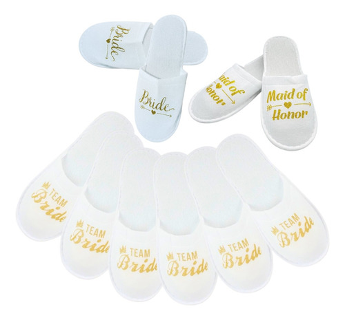 Pantuflas Blancas Matrimonio Despedida Spa Cortejo Boda Pack