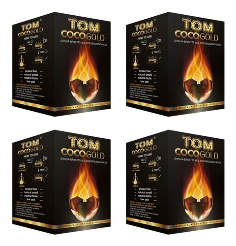 4 Pack Carbón Tom Cocogold C26 (4 Cajas 1kg C/u)