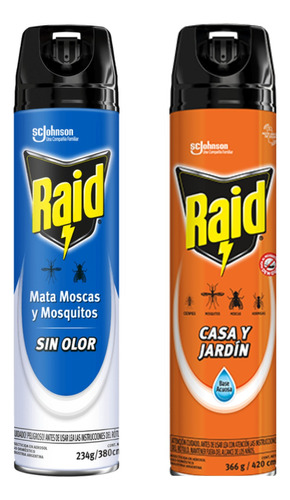 Combo Raid Mata Moscas Y Mosquitos S/olor + Casa Y Jardín