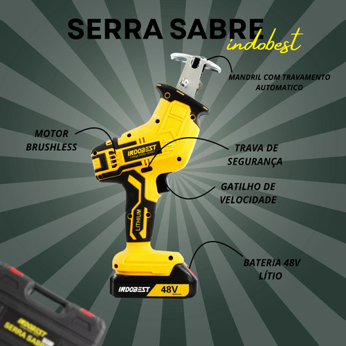 Serrote Elétrico 2 Baterias De Lition 3000w Com 4 Laminas