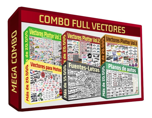 Combo Full Vectores 7 Packs De Diseños Ploteo Vehículos