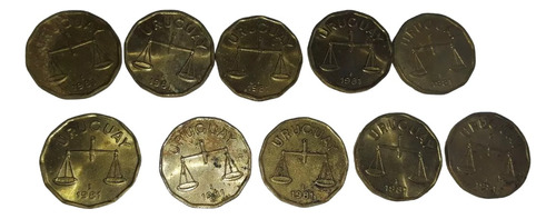 10 Monedas 50 Centésimos Uruguayo Año  1981