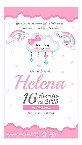 Convite Digital Escolha O Seu Envio Imediato Chuva De Amor