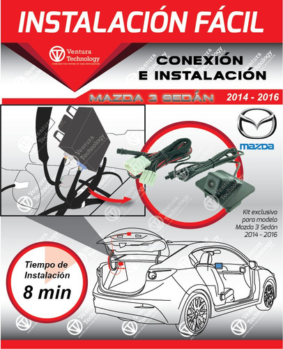 Cámara De Reversa Para Mazda 3 Sedan Años 2016
