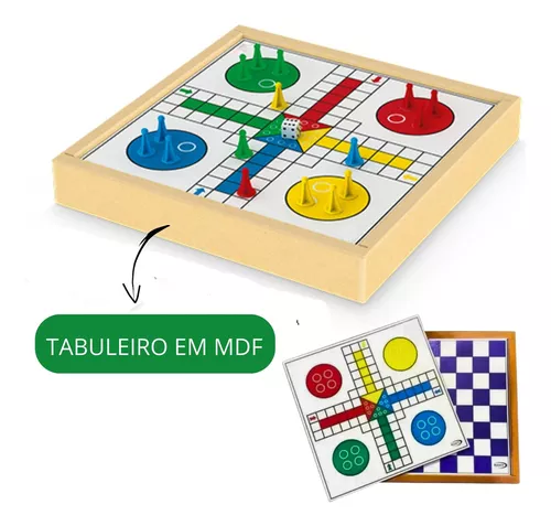 Jogo de Tabuleiro Ludo e Dama - Diversão Família , Mercado x Local