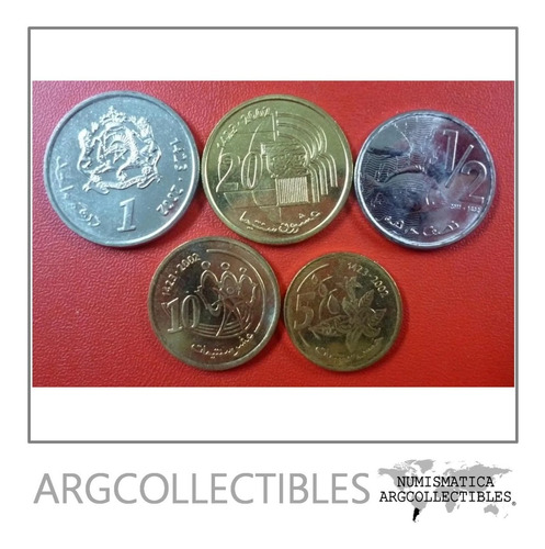 Marruecos Set De 5 Monedas 2002 - 2011 Unc Sin Circular