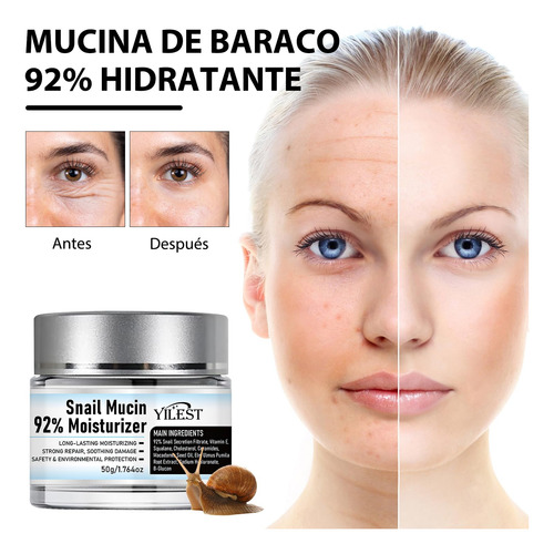 Snail Mucin 92% Moisturizer Daily Face Gel Cream Paquete De2