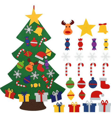 Enfeite Árvore Natal Diy Feltro Para Decoração