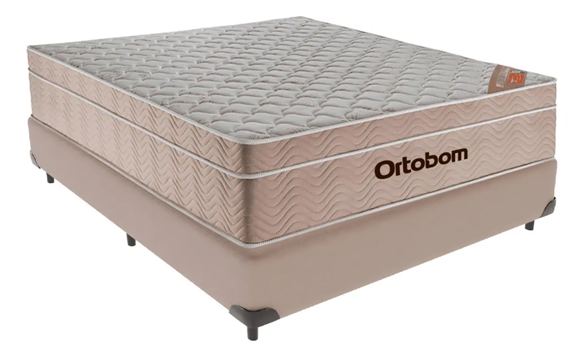 Cama Box Casal Ortobom Airtech Molas Ensacadas Euro Pillow Bege