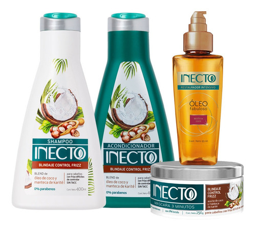 Kit Antifrizz Con Oleo De Coco Y Manteca De Karite Inecto