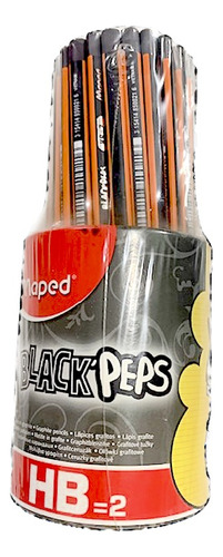 Bote Lápiz Grafito Maped  Black-peps #2 Hb 72 Piezas