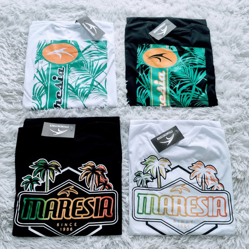 Kit 4 Camisetas Maresia Premium Folhas New Top