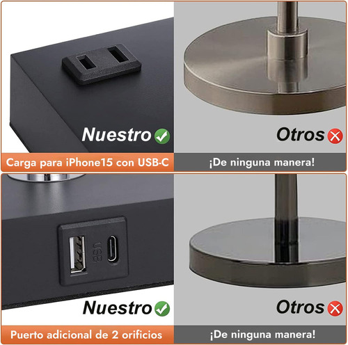 Luminárias De Mesa Led De 3 Cores Com Holofote E Usb-c