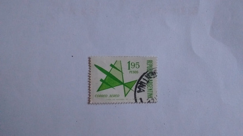 Estampilla Argentina 1,95 Pesos Verde / Correo Aéreo