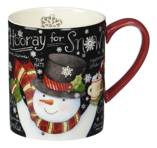 Muñeco De Nieve De Pizarra Lang 14 Oz. Taza De Susan Winget,