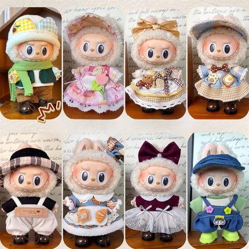 Y Conjunto De Várias Roupas Labubu Para Bonecas De 17 Cm