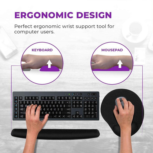 Imagen 9 de 10 de Reposamuñecas Acolchado Para Teclado Y Almohadilla