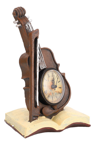Reloj Con Pilas, Estilo Retro, Libro De Mesa Y Violín
