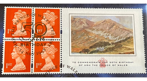 Moeda Ofic 5£ 1998 50 Anos Príncipe Charles Lacrada -encarte