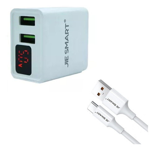 Jie Smart Cargador Pantalla Doble Entrada Tipo C