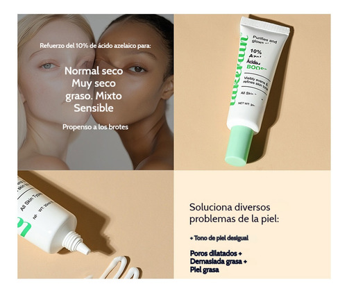 Suero De Ácido Azelaico De Crema Esencia Facial Exfoliante