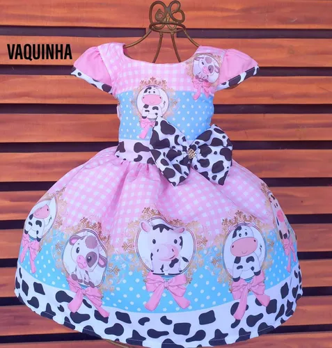 Vestido Fazendinha Vaquinha Luxo