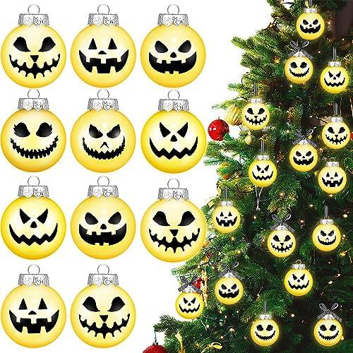 Adornos De Bolas De Halloween Árbol Luces Led Bolas De...