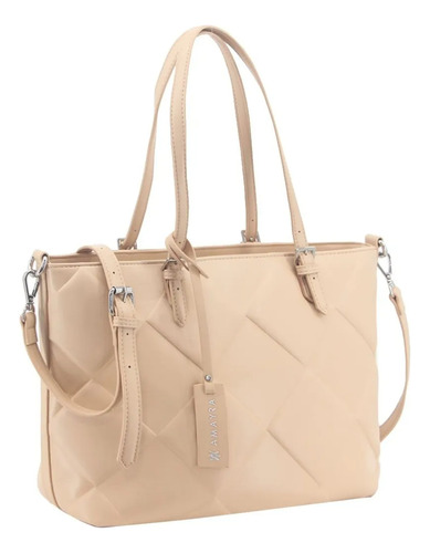 Cartera Bolso Amayra Mujer Camel Grande Tote 67.c2699.2 Beige Lisa Níquel Beige