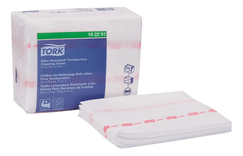 Tork Wiper Foodservice Antimicrobial Blanco 4 Paq / 50 Pzs