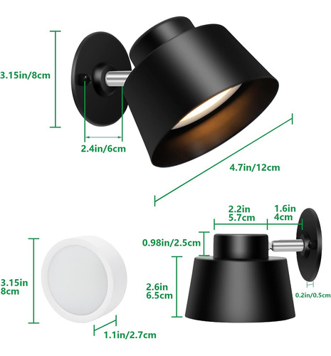 Lámpara De Pared Led Aiboo, Lámpara De Pared Recargable