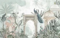 Comprar Vinilos Murales Empapelados India Pavo Real Tropical