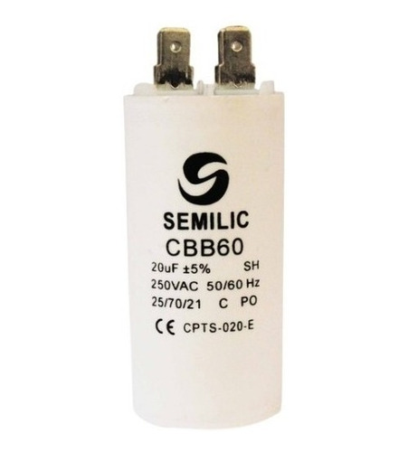 Capacitor Para Bomba De Agua 20uf 250vac C/terminal Semilic