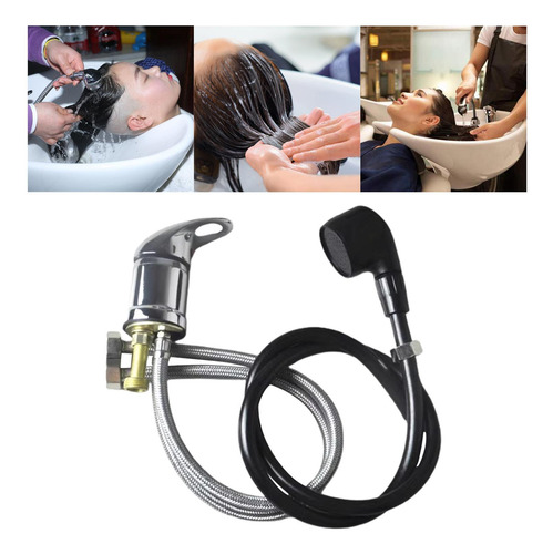 Grifo De Champú Para Salón, Cabezal De 80cmcon Tubo Negro