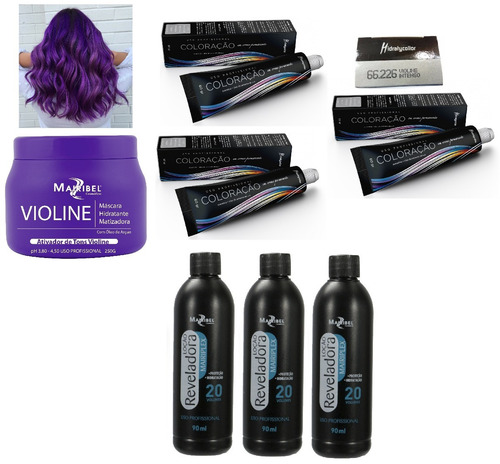 Kit Violine 3 Tinta Nº 66.226 1 Matiz 250g 3 Ox 20 Mairibel Tom N 66.226 Roxo Violine