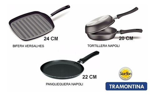 Set Tramontina Tortillera Doble Bifera Panquequera Oferta