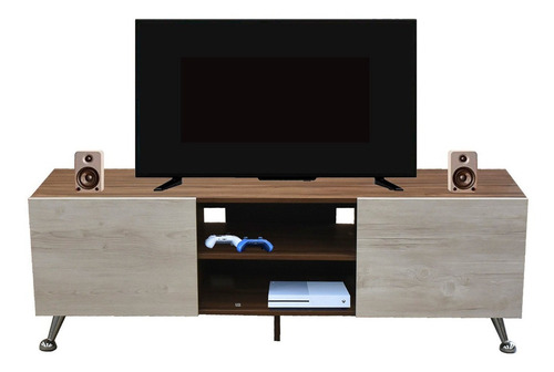 Mueble Tv, Italy, Centro De Entretenimiento, Elegante Hogare Color Parota\blanco Nordico