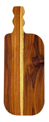 Tabla de madera para servir café colonial, hamburguesa gourmet, aperitivo, color madera de teca