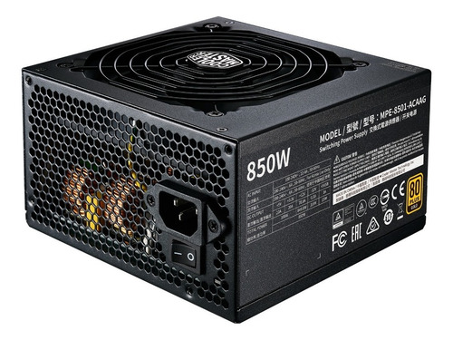 Fonte de alimentação Cooler Master Mwe 850w V2 80+ Gold Nomodular Black